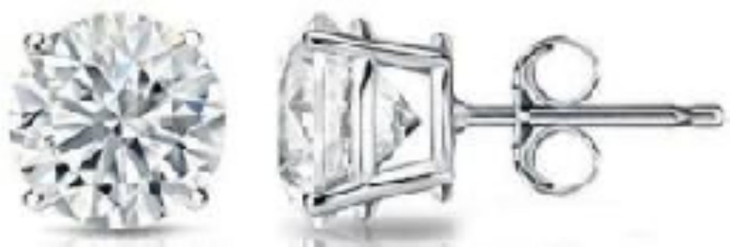 2 CTW LAB STUDS IN WHITE OR YELLOW 14K GOLD