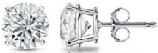 2 CTW LAB STUDS IN WHITE OR YELLOW 14K GOLD